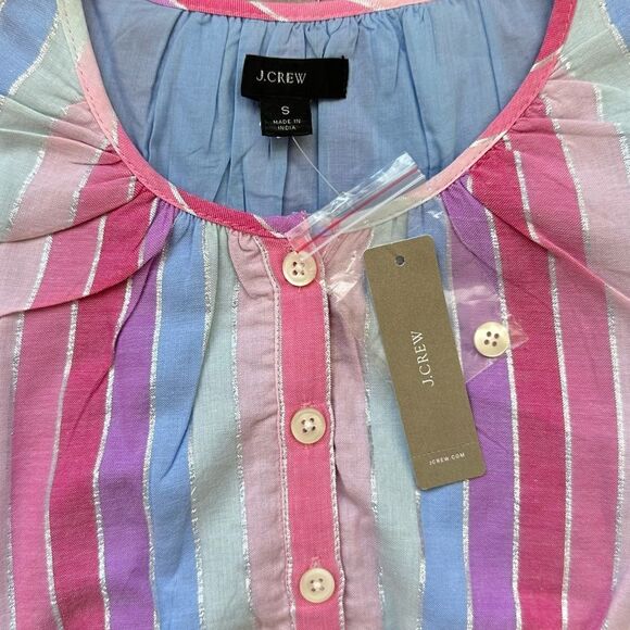 J. Crew Belted Button-up Dress In Pastel Stripe - Picture 7 of 9